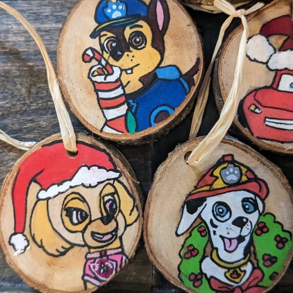 lot de boule de noel en bois disney