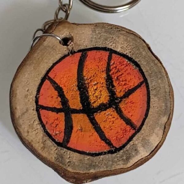 porte clef bois basket