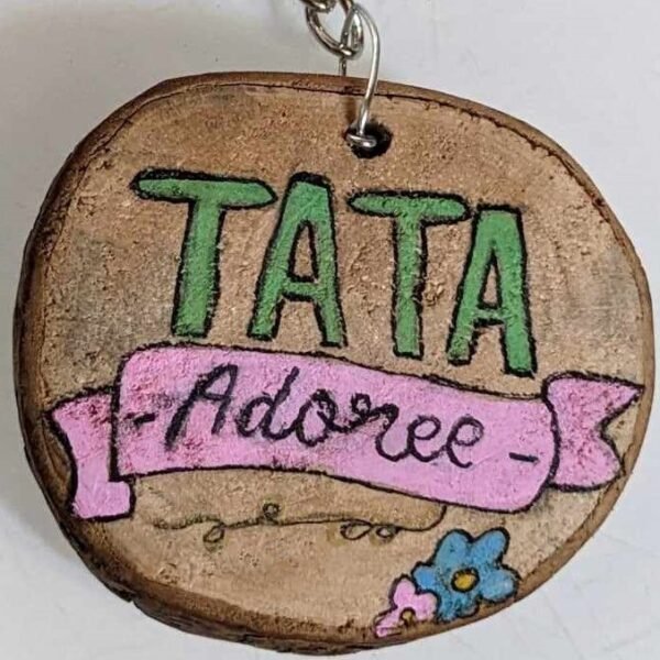 porte clef bois tata adorée