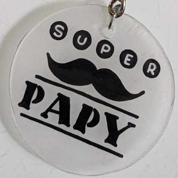 porte clef plastique super papy