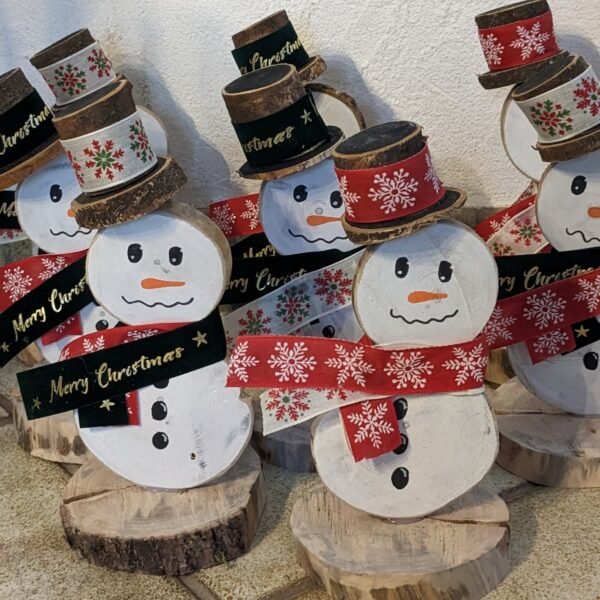 lot de bonhomme de neige en bois