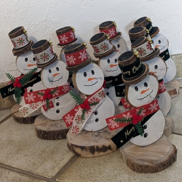 lot de bonhomme de neige en bois